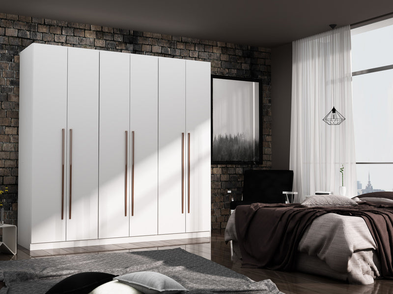 Armoire contemporaine moderne Gramercy 208 cm en blanc