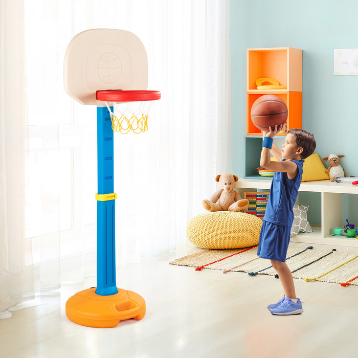 Portable Children Basketball Stand, Height Adjustable Basketball Hoop Youth, Water Or Sand Filled Base With Handle, Suitable For Indoor & Outdoor