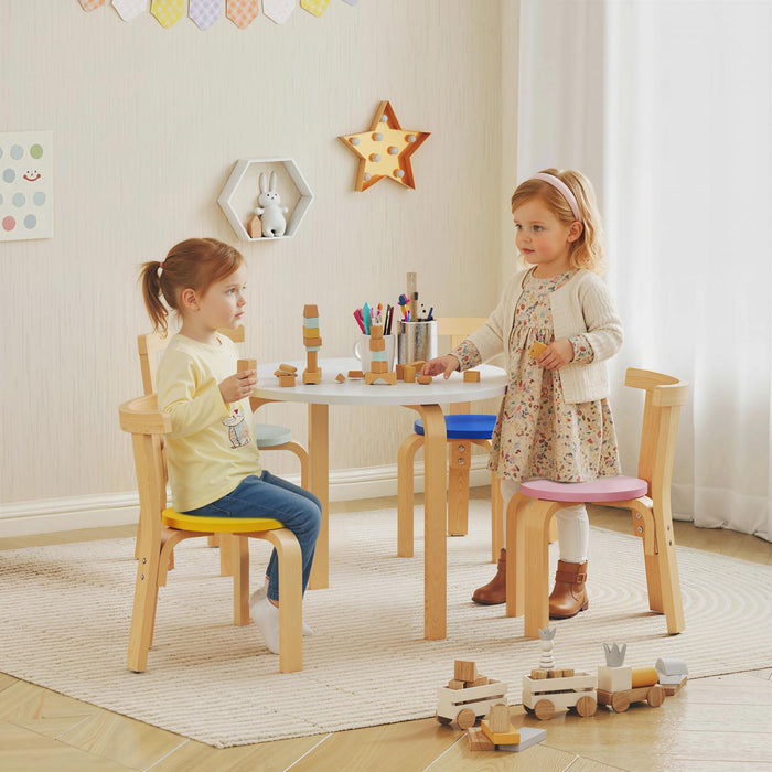 Qaba Ensemble table et chaises pour enfants, table et chaises en bois