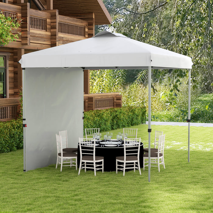 Outsunny Tente Avec 1 Paroi Laterale, Sac De Transport, Blanc
