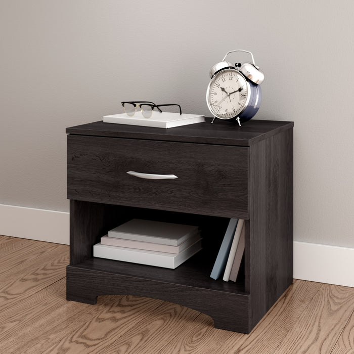 Step One Table de nuit avec 4 port USB Chêne gris, de Meubles South Shore