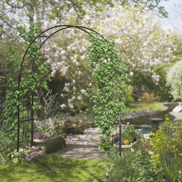 Outsunny Arc De Jardin De 7 Pi, Tonnelle De Mariage Exterieure Pour Vignes