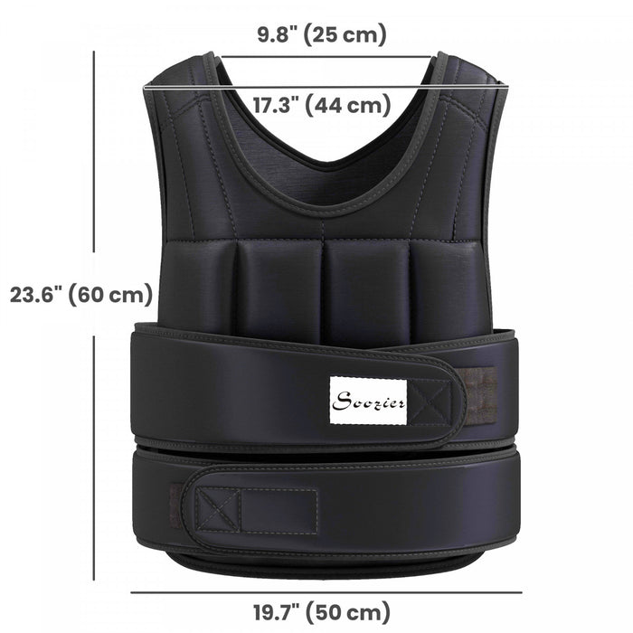 Soozier Gilet Leste 10 kg, Poids Ajustable, Noir