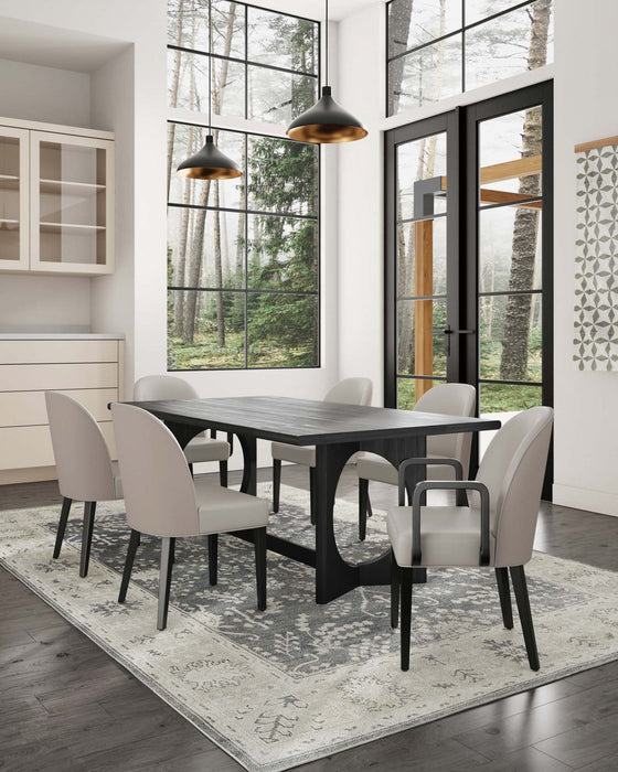 Ensemble de 6 chaises de salle a manger Hillman Modern en gris clair
