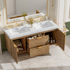 Hudson 59.3-Inch Double Sink Bathroom Vanity with Soft-Close Storage,Wood | Hudson meuble de salle de bain double vasque 59,3 pouces avec rangement a fermeture douce, bois