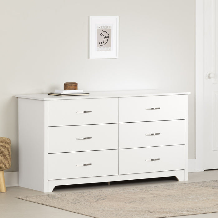 Fusion Commode 6 Tiroirs - Blanc Solide