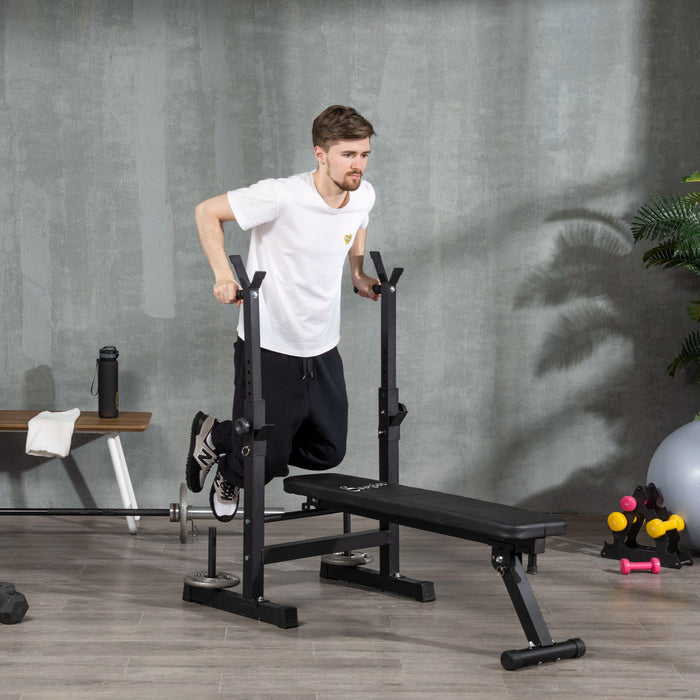 Soozier Banc De Musculation Developpe Couche Pliable, Support D'halteres