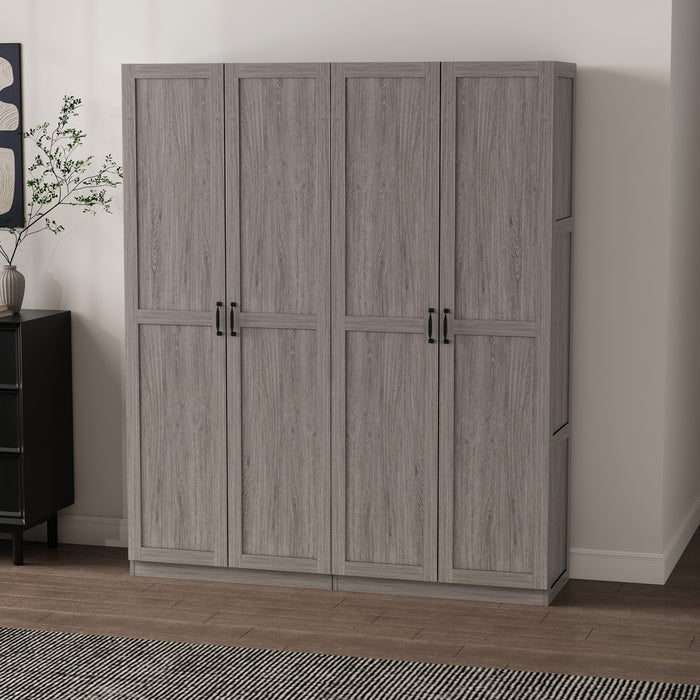 Armoire-penderie moderne Cornelia 2 pieces en gris