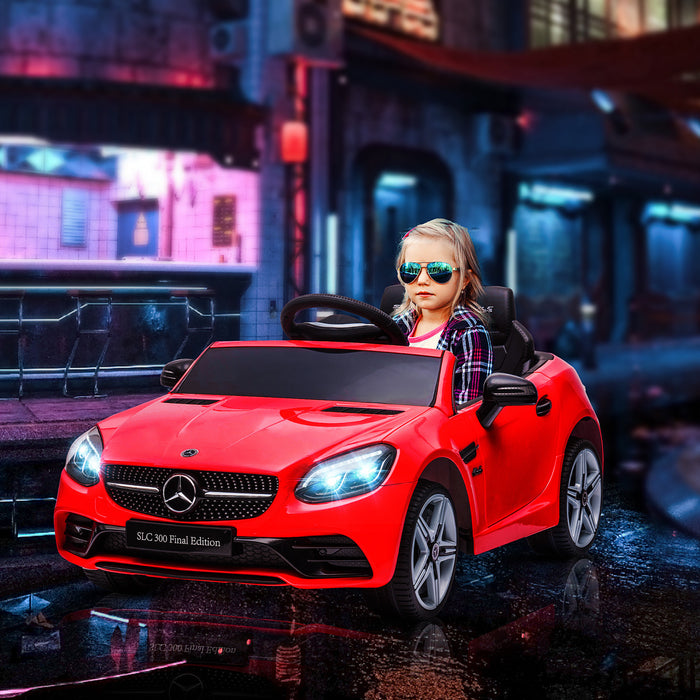 Aosom Voiture Electrique Pour Enfants 12 V Avec Telecommande Parentale, Voiture Jouet A Piles Avec Deux Moteurs, 2 Vitesses, Musique, Lumieres Led, Usb Et Roues De Suspension Pour 3 A 6 Ans, Rouge