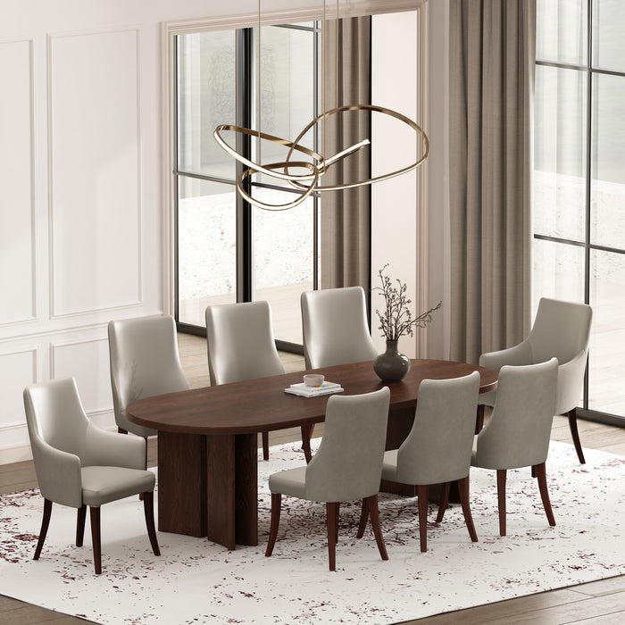 Ensemble de 8 chaises de salle a manger Connie Modern en gris clair
