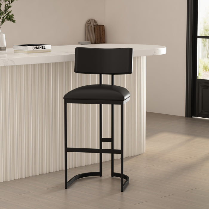 Tabouret de bar moderne contemporain Juno en metal noir