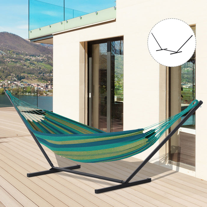 Outsunny 11.8'l Support De Hamac A Tres Longue Duree De Vie Poteau Droit Balancoire De Lit Cadre En Metal Installation Simple Jardin Camping En Plein Air Pique-nique Utilisation Noir