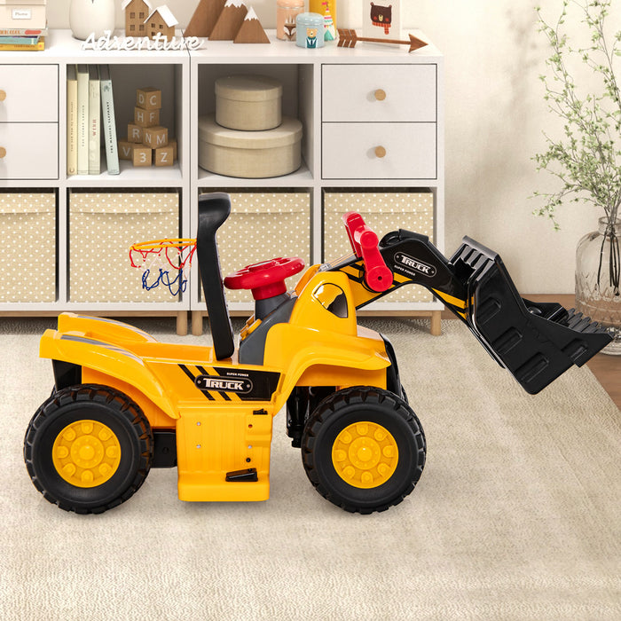 Costway 6v Electric Kids Ride Sur Bulldozer Pretendre Jouer Jouet De Camion Avec Seau Reglable