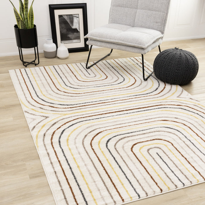 Carpette Marley multicolore à 2 arcs-en-ciel - 7 pi 10 po x 10 pi 6 po