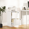 HOMCOM 2 Drawer File Cabinet Fluted Vertical Filing Cabinet with Lock White