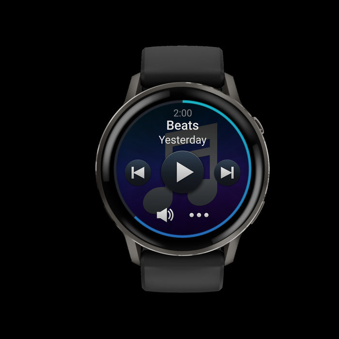 Montre intelligente multisport Garmin Venu 4 45 mm Slate - Moniteur de performance, estimation de l'age de fitness, navigation etape par etape, technologie SatIQ, controle vocal
