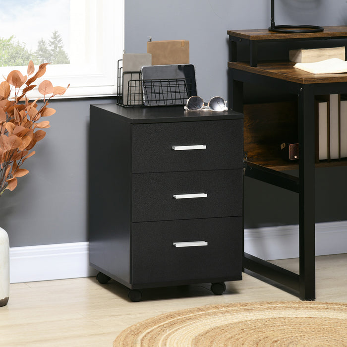 Vinsetto Classeur A 3 Tiroirs Avec Serrure Et Cles Pour Bureau