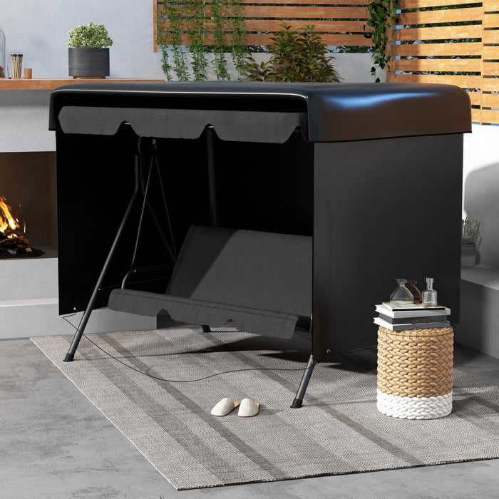 Outsunny Housse de balancelle 3 places, 215 x 155 x 150 cm, Noir