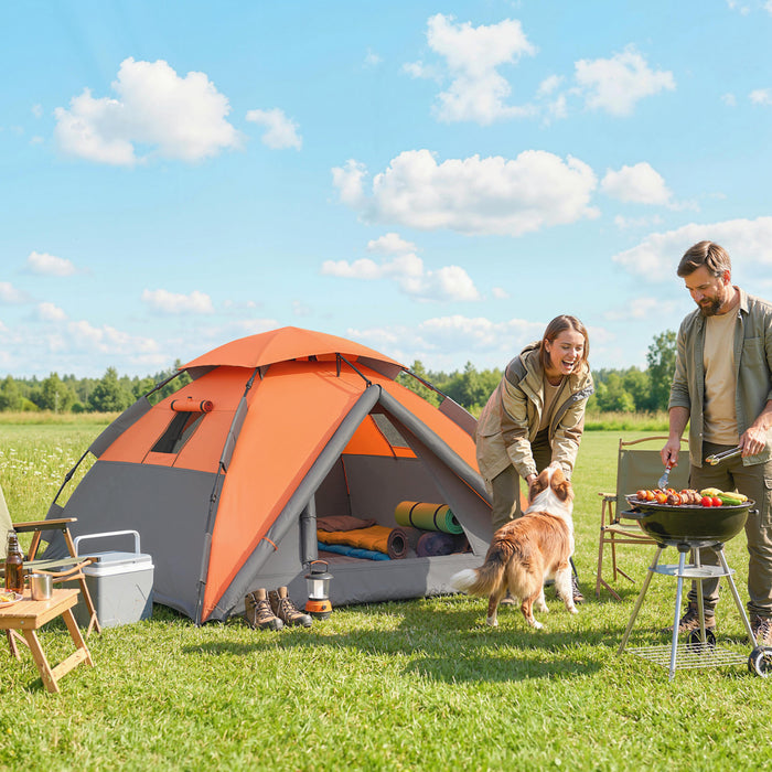 Tente de camping pop-up Outsunny, avec sac de transport, 3000 mm etanche