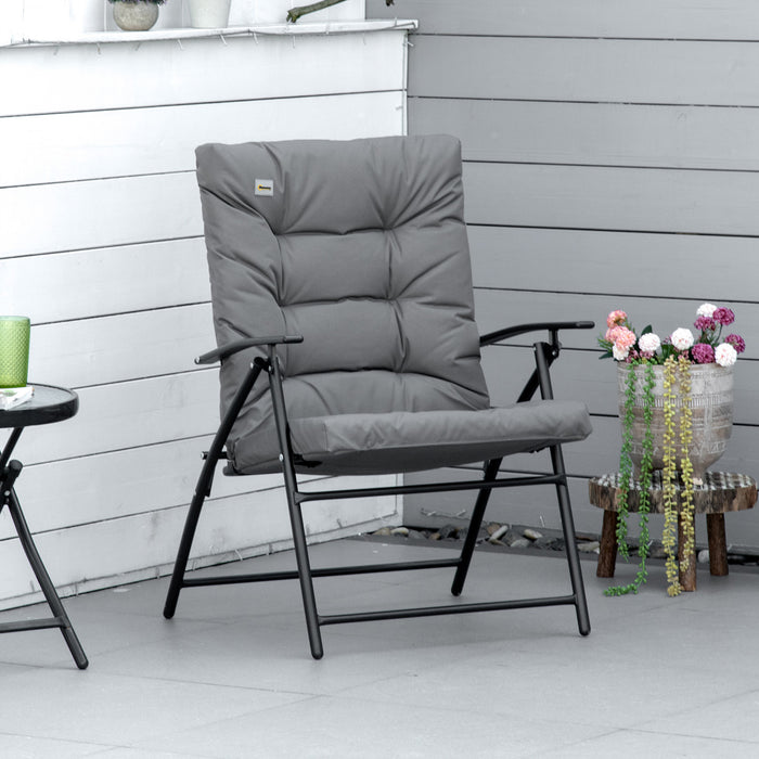 Chaise Longue Pliable, Fauteuil Rembourre En Tissu Avec Accoudoirs, Gris