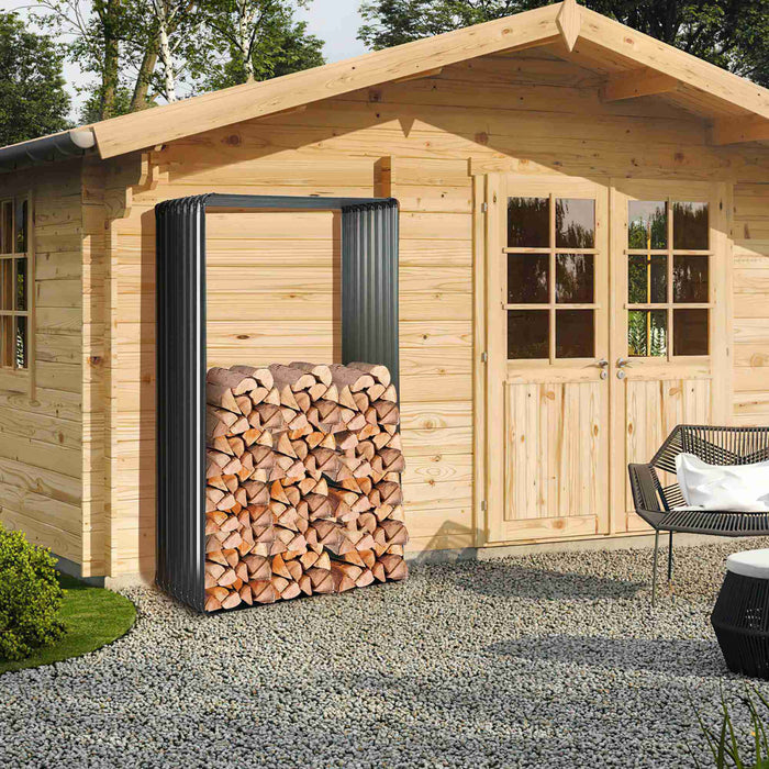 Costway 2 Pcs Galvanise Souleve Lit De Jardin Exterieur Planter Boite De Bois De Chauffage Porte-journaux
