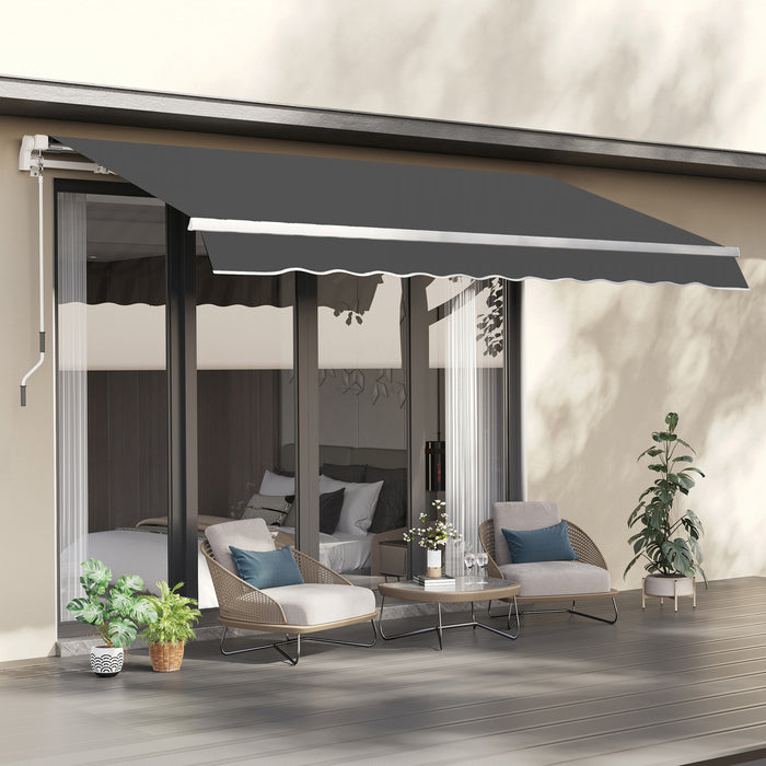 Outsunny 10' X 8' Toile De Store Retractable De Remplacement Pour Parasol Exterieur Protection Uv Gris