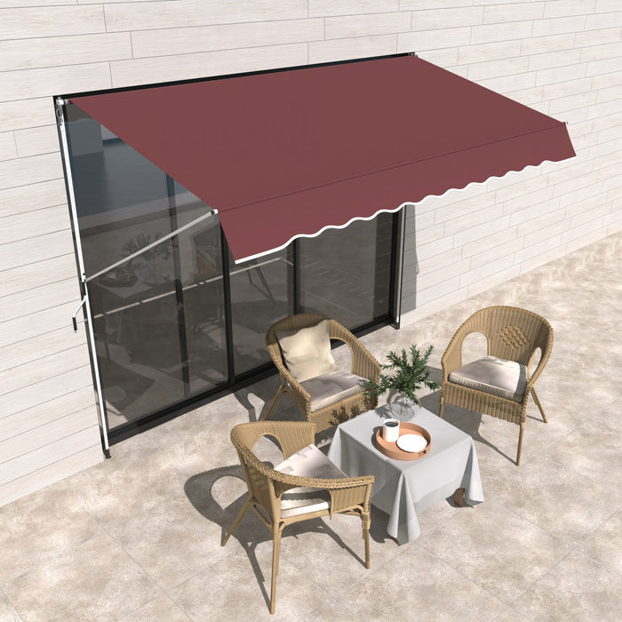 Outsunny Auvent Retractable Manuel 10x5 Pieds, Abri Pare-soleil De Patio