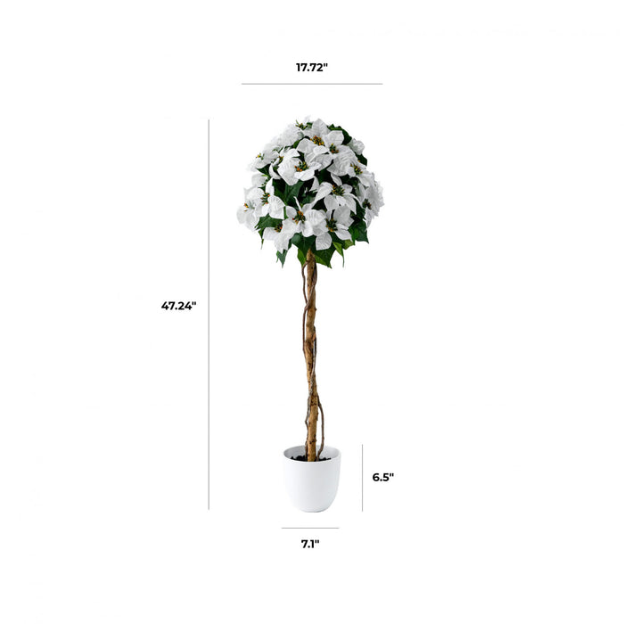 Arbre poinsettia blanc de 47 po