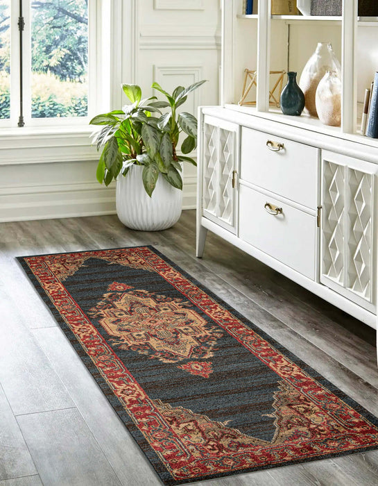 Tapis Traditionnel Lux 2'3\" x 7'6\" en Bleu