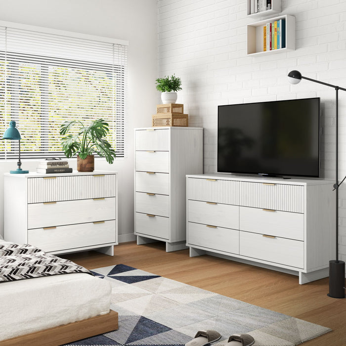 Ensemble de commode moderne Granville 3 pieces en blanc