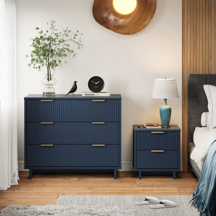 Ensemble de commode 2 pieces Granville Modern en bleu minuit