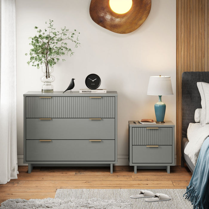 Ensemble de commode moderne Granville 2 pieces en gris clair