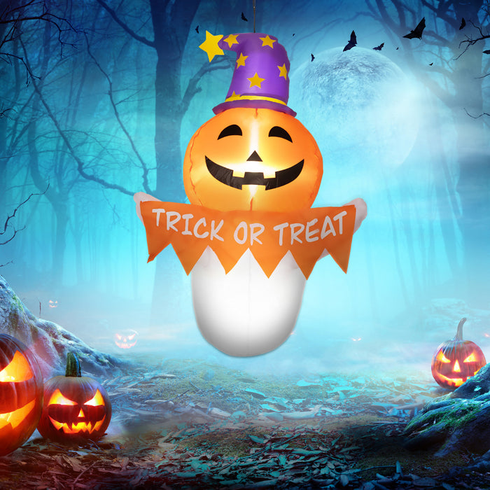 Outsunny Gonflable Halloween Autocollant De Fenetre Fantome 3,4 Pi, Orange