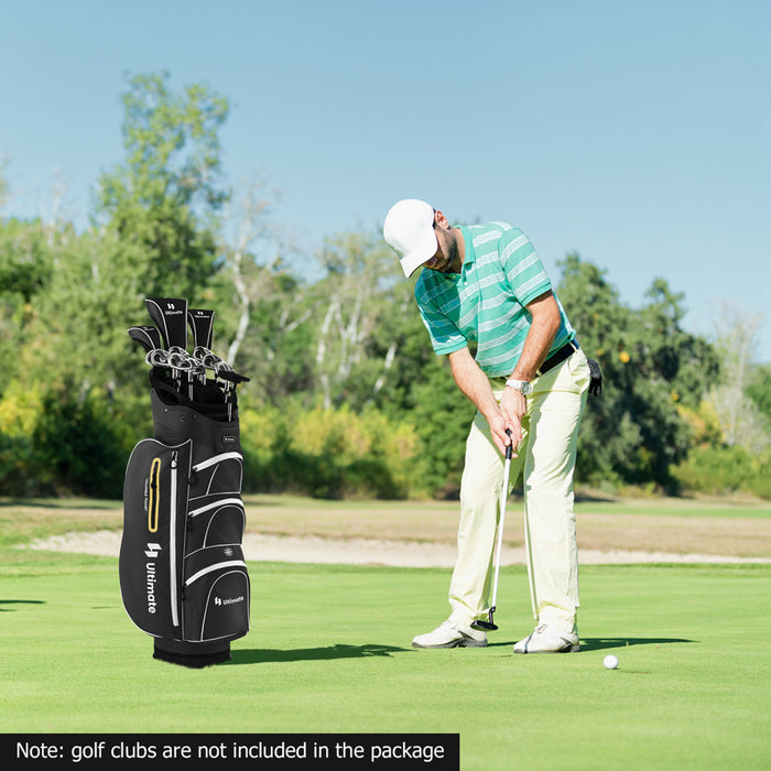 Costway Leger Sac De Chariot De Golf Avec 15 Voies Haut Diviseur Individuel Putter Bien Refroidisseur Sac Noir