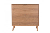  Commode Flashby Avec 4 Tiroirs - Faux Bois Naturel