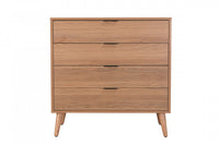 Commode Flashby Avec 4 Tiroirs - Faux Bois Naturel