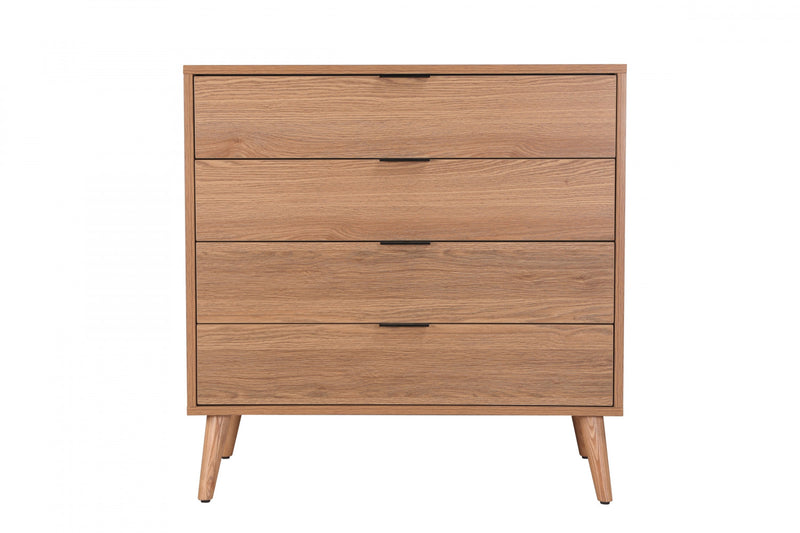 Commode Flashby Avec 4 Tiroirs - Faux Bois Naturel