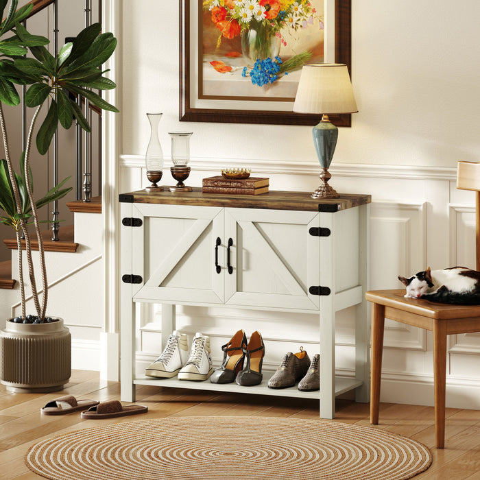 HOMCOM Buffet Cuisine Armoire Rangement Etagere Inferieure Blanc