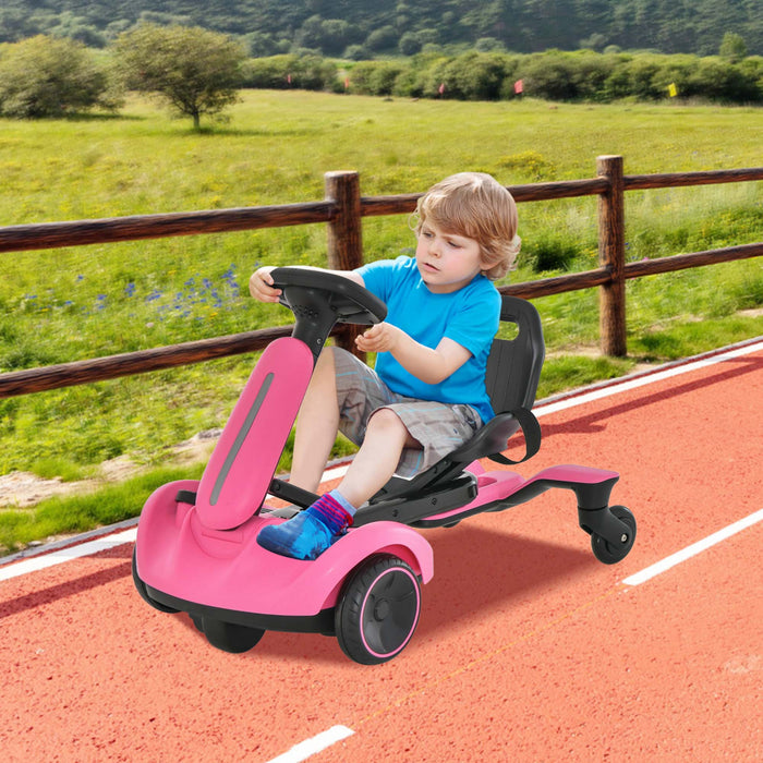 Costway 6v Kids Ride On Drift Car Electric Drifting Go Kart Pour Enfants Avec 360° Spin Rose