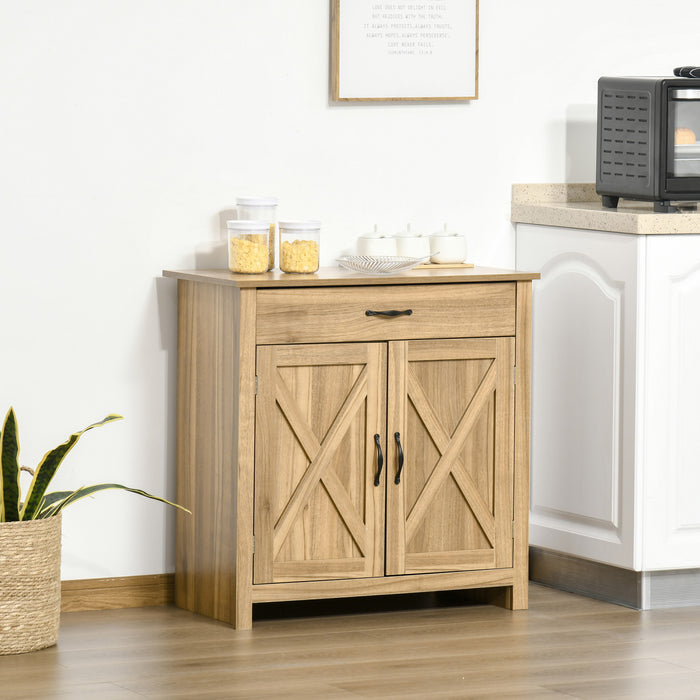 HOMCOM Buffet Ferme Porte Grange Brun Vieilli