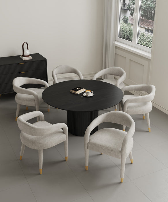 Ensemble de salle a manger moderne industriel Aspen et Hathaway 7 pieces, finition Poussiere d’or et noir