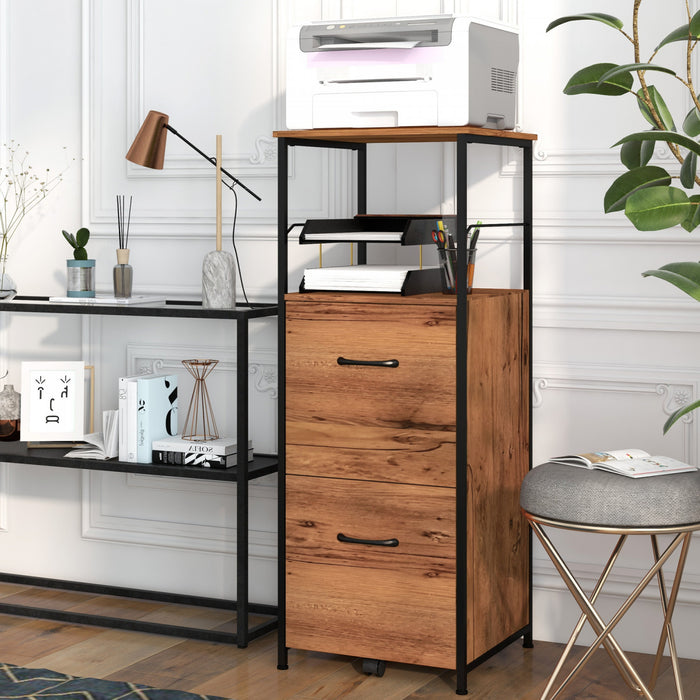 Vinsetto Classeur Avec 2 Tiroirs, Barres De Suspension Pour Lettre A4
