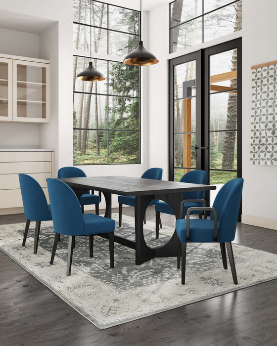 Ensemble de 6 chaises de salle a manger Hillman Modern en bleu