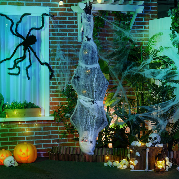 Homcom Momie Suspendu Decoration D'halloween 4.7 Ft Avec Toile D'araignee