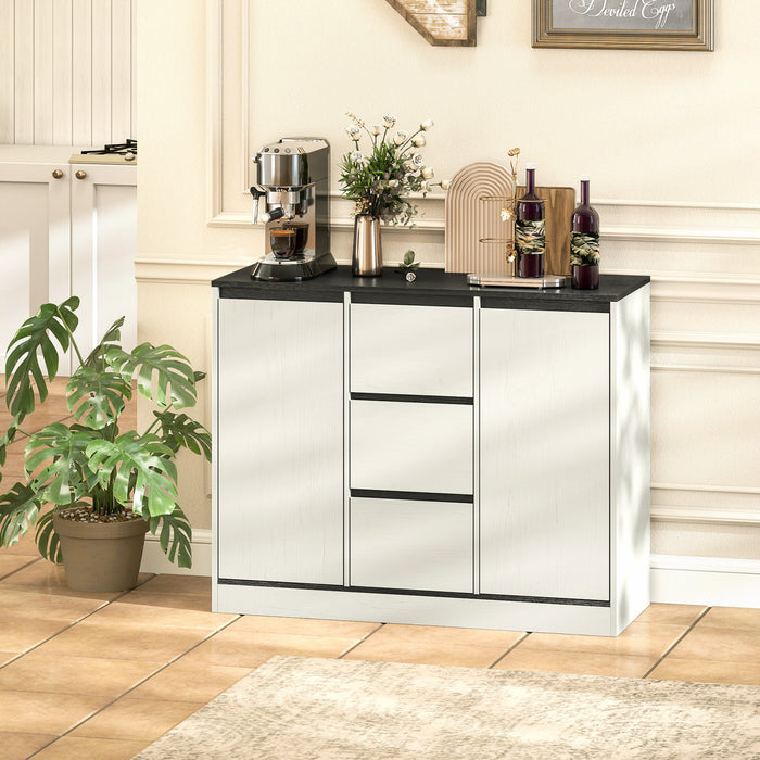 HOMCOM Buffet Moderne avec Charnieres a Fermeture Douce, Blanc