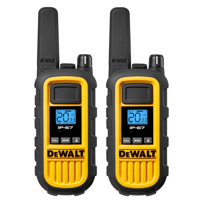 6 Talkies de chantier Dewalt DXFRS800 - 2 Watts, robuste, longue portée, radios bidirectionnelles intérieures-extérieures + 22 canaux