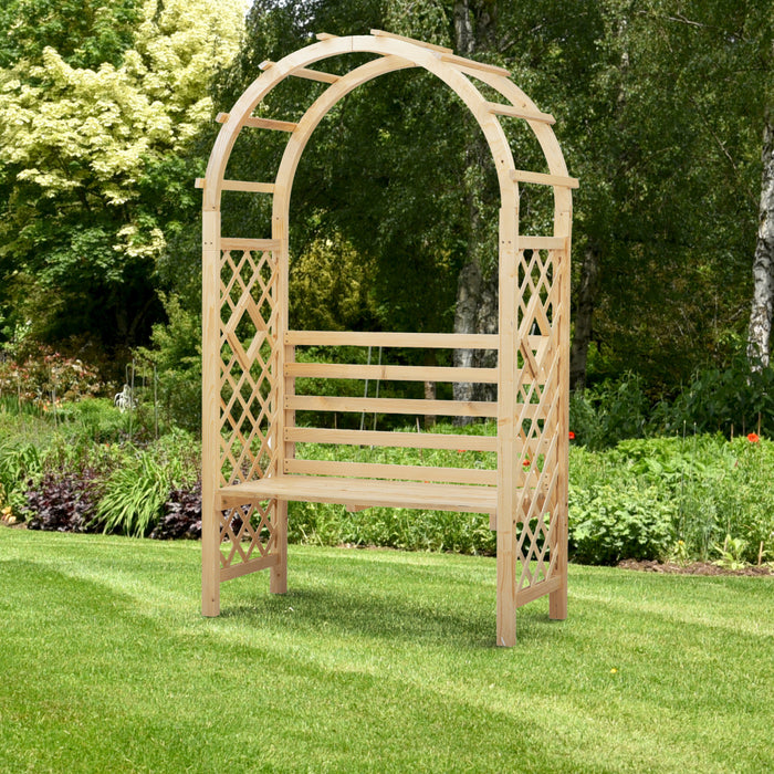 Banc De Jardin Outsunny Avec Arche En Bois