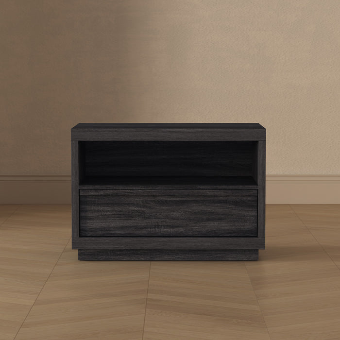 Table de nuit contemporaine Navis 32\" en gris charbon (1 tiroir)