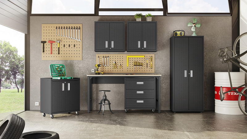 Ensemble de garage moderne Fortress 6 pieces en gris charbon