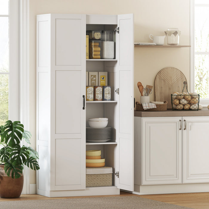 HOMCOM Armoire de Cuisine avec Charnieres a Fermeture Douce, Blanc